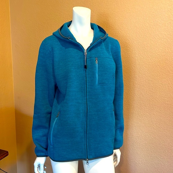 PRANA FLEECE HOODED JACKET HOODIE WOMEN'S MEDIUM - Picture 2 of 11